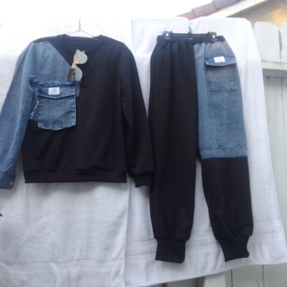 Bundle sunglasses&stylish fashion coordinate demi cotton sweatshirt&pant set NWT - Picture 9 of 9